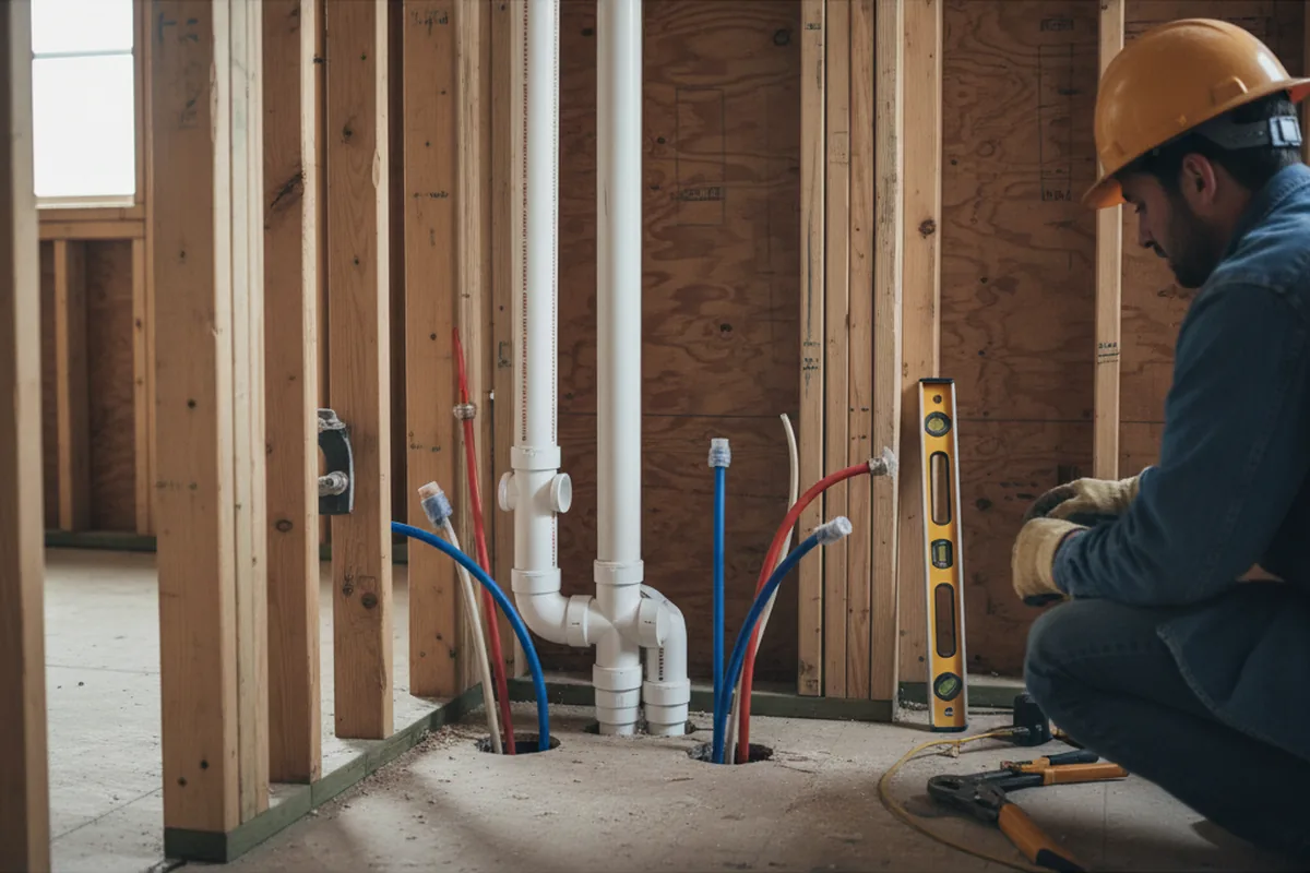 Drain and supply rough-in during Toilet Repair and Installation in Washington Court House